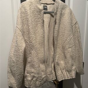 Zara Beige Wool-Blend Coat